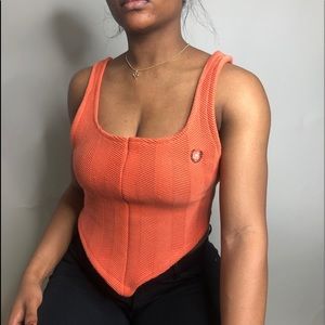 Reworked sweater corset top